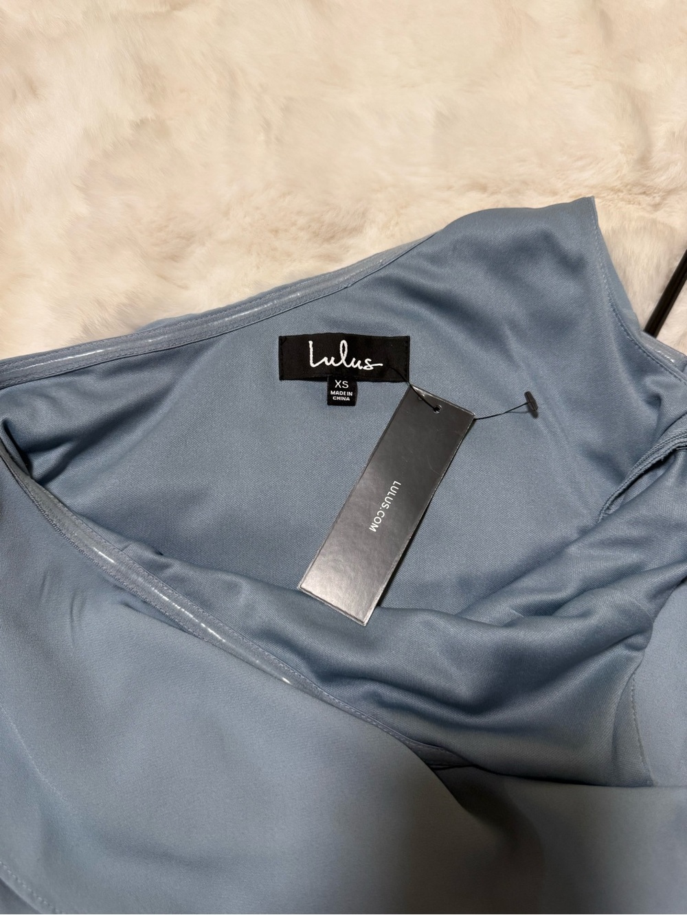 Lulu's Dusty Blue One-Shoulder Ruffle Maxi Dress - Picture 3 of 12